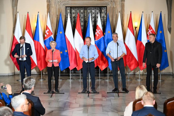 Konferencja prasowa Tuska z Von Der Leyen, Fico