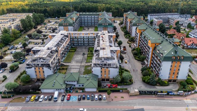 Blok w Ząbkach po pożarze