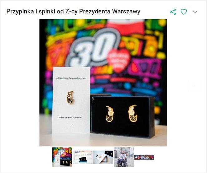 Przypinka i spinki od wiceprezydenta Warszawy Michała Olszewskiego