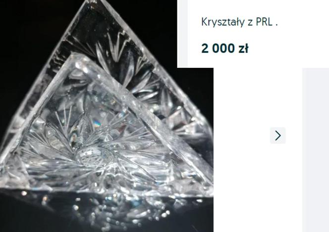 Ogłoszenie na OLX "Kryształy z PRL" wystawione przez użytkownika Sławek