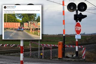 O krok od tragedii na przejeździe w Ryńsku! Wszystko widać na nagraniu. Mrozi krew w żyłach
