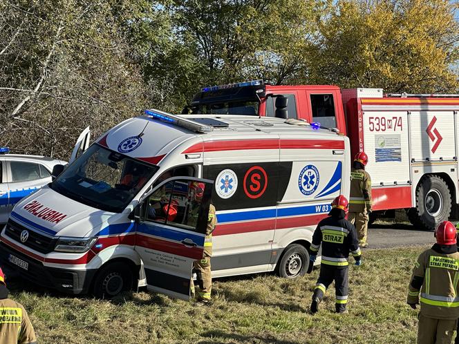 Groźny wypadek w Palmirach. Ciężarówka wbiła się w forda