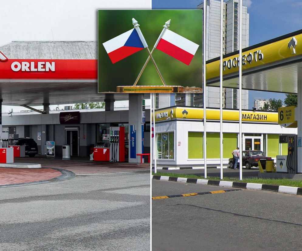 Orlen, Rosnieft, flaga Czech i Polski.