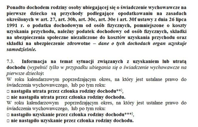 Wzór wniosku Rodzina 500+ /11
