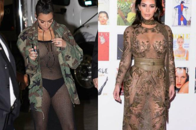 Kim Kardashian w przezroczystych sukienkach