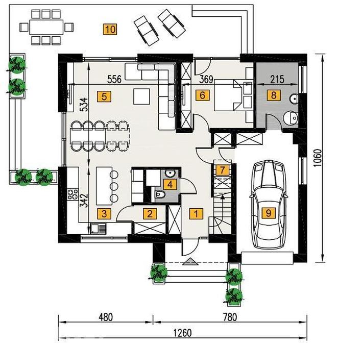 Projekt domu A110G1 Dobra rada G1 - wizualizacje, plany, rysunki