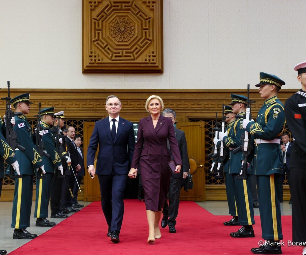 Andrzej Duda i Agata Duda w Korei 