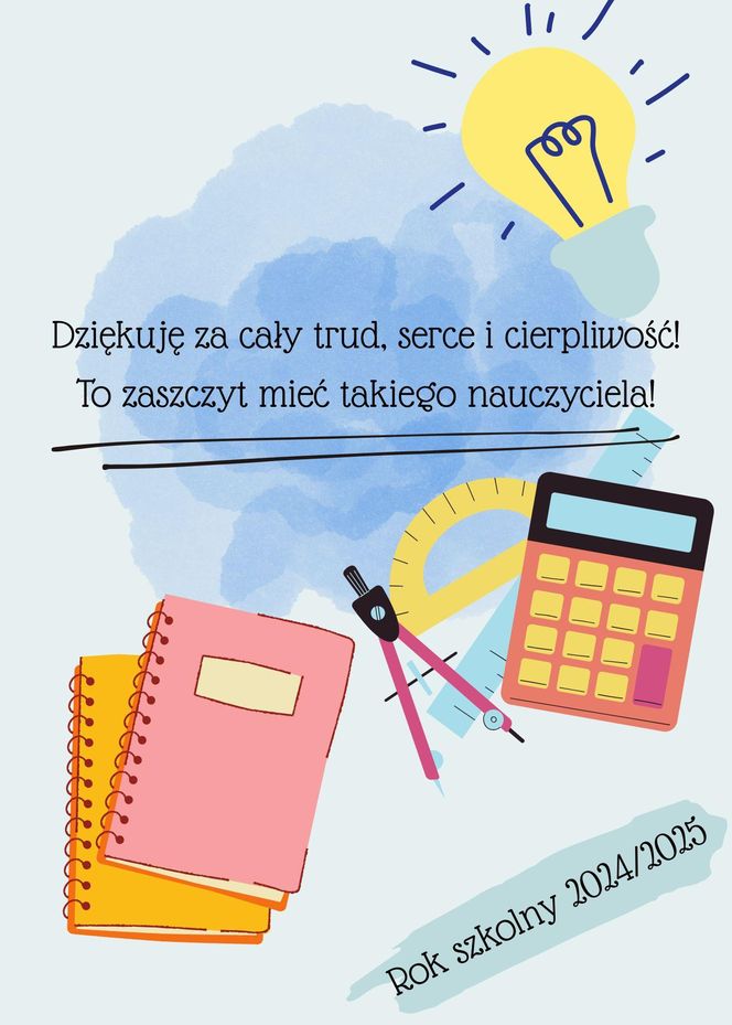 Podziękowanie dla nauczyciela do druku