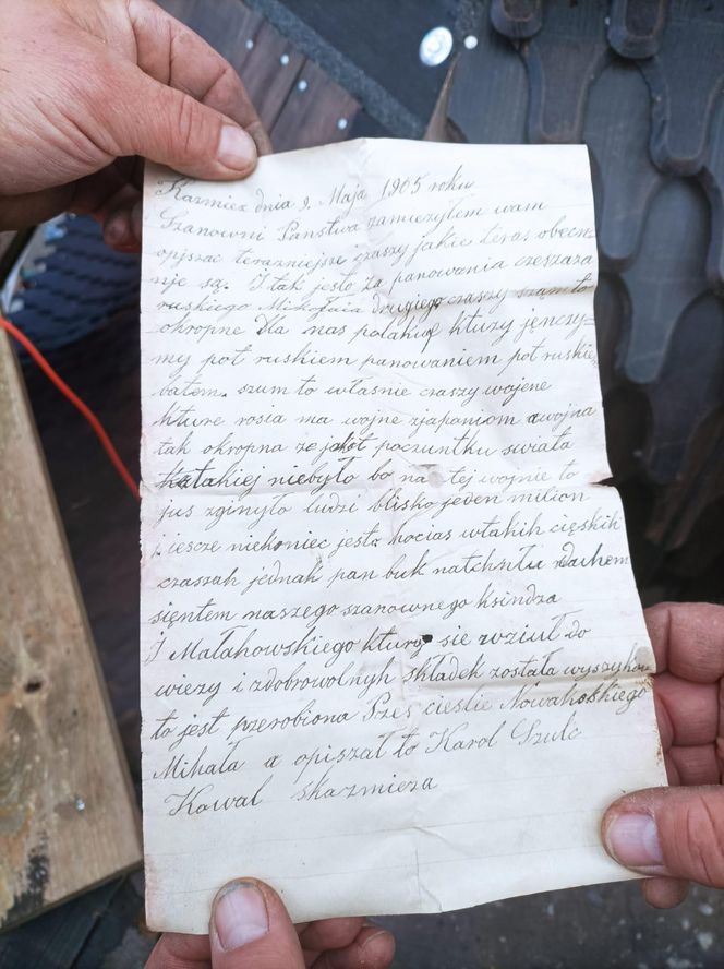 W Kazimierzu Biskupi, znaleziono list sprzed 120 lat