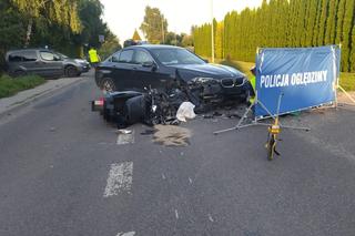 Tragiczny wypadek pod Lublinem. Kierowca BMW wymusił pierwszeństwo i zderzył się ze skuterem. 37-latek kierujący jednośladem zginął na miejscu