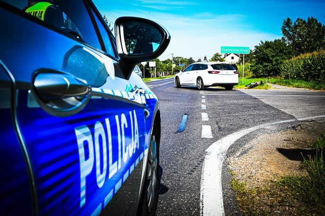 Potrącenie rowerzystki w Trzebieszowie w powiecie Łukowskim 