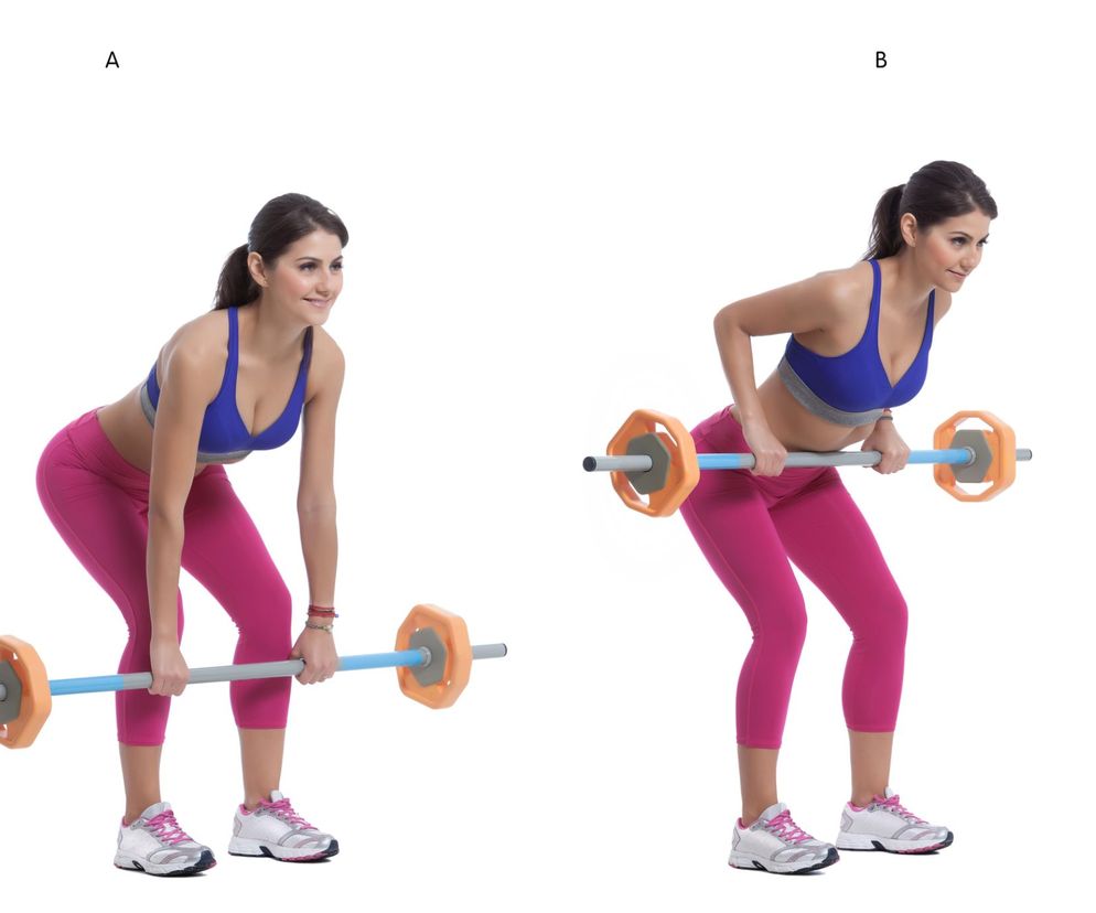 Wiosłowanie sztangą doskonale rozwija mięśnie pleców.