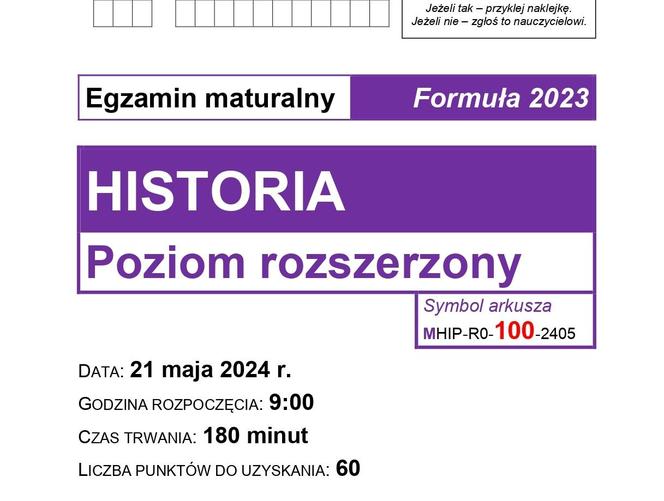 Matura historia rozszerzona 2024