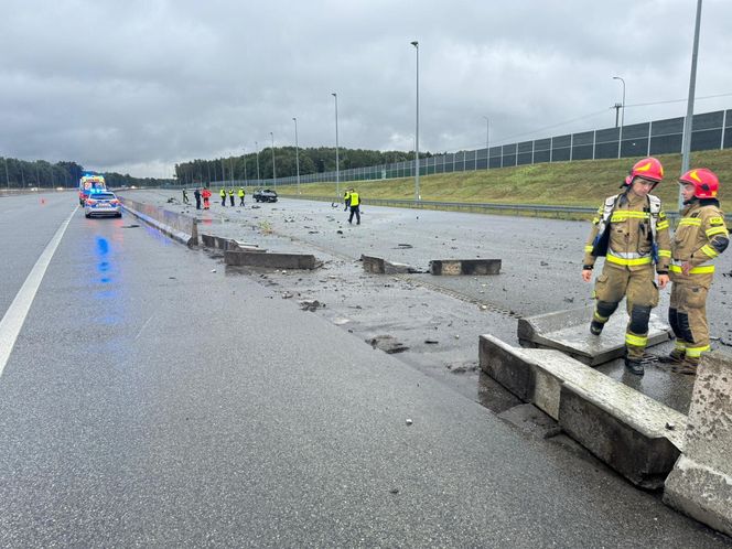 Wypadek komendanta policji na autostradzie A1