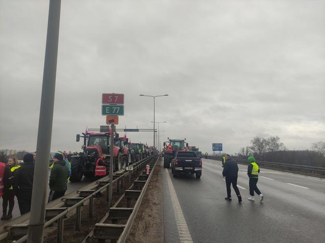 Protest rolników w Elblągu na S7