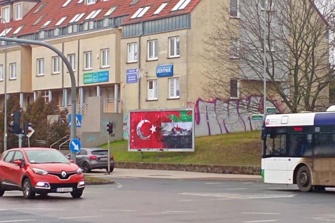 Mural - solidarność z ofiarami trzęsienia ziemi w Turcji i Syrii