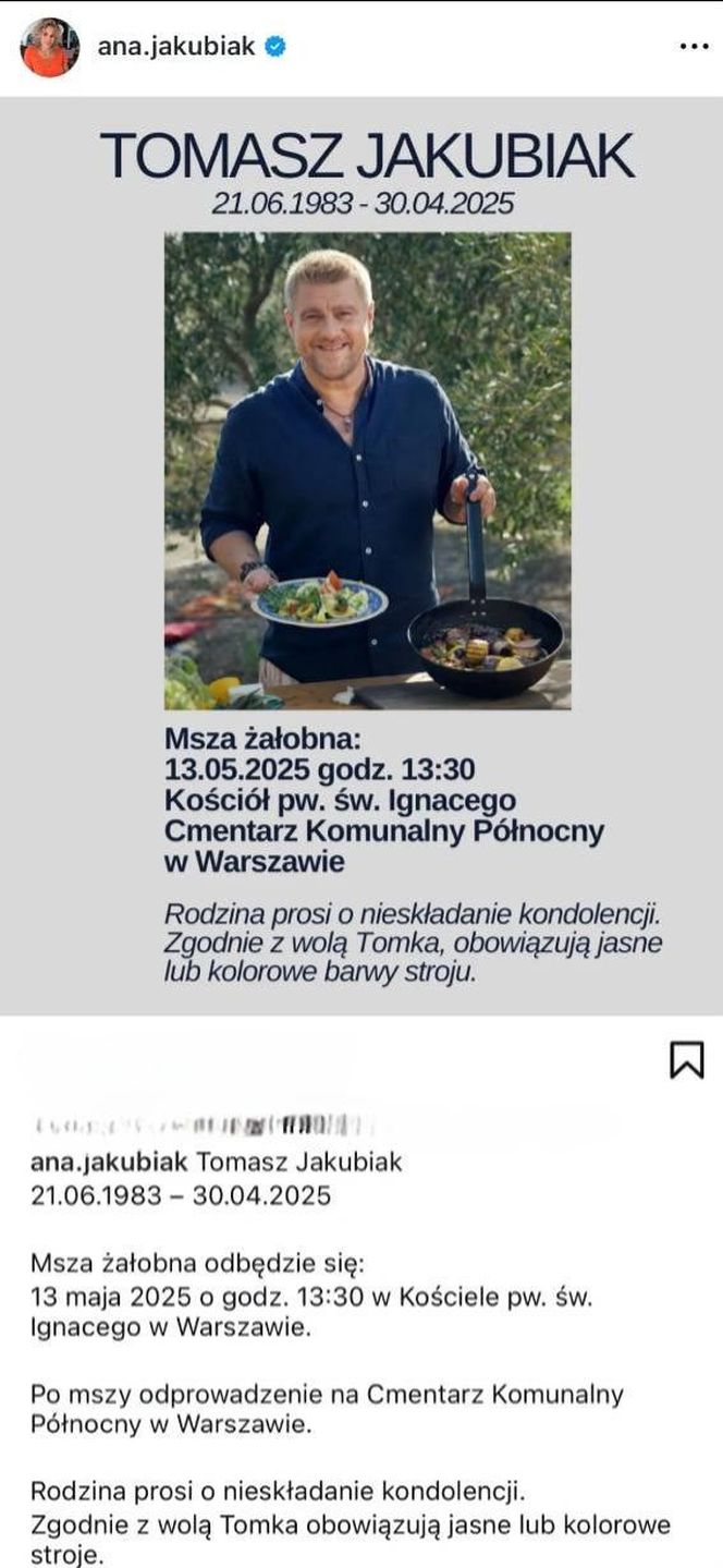 Żona Tomasza Jakubiak zabrała głos po raz pierwszy od śmierci męża. Przekazała ważną informację
