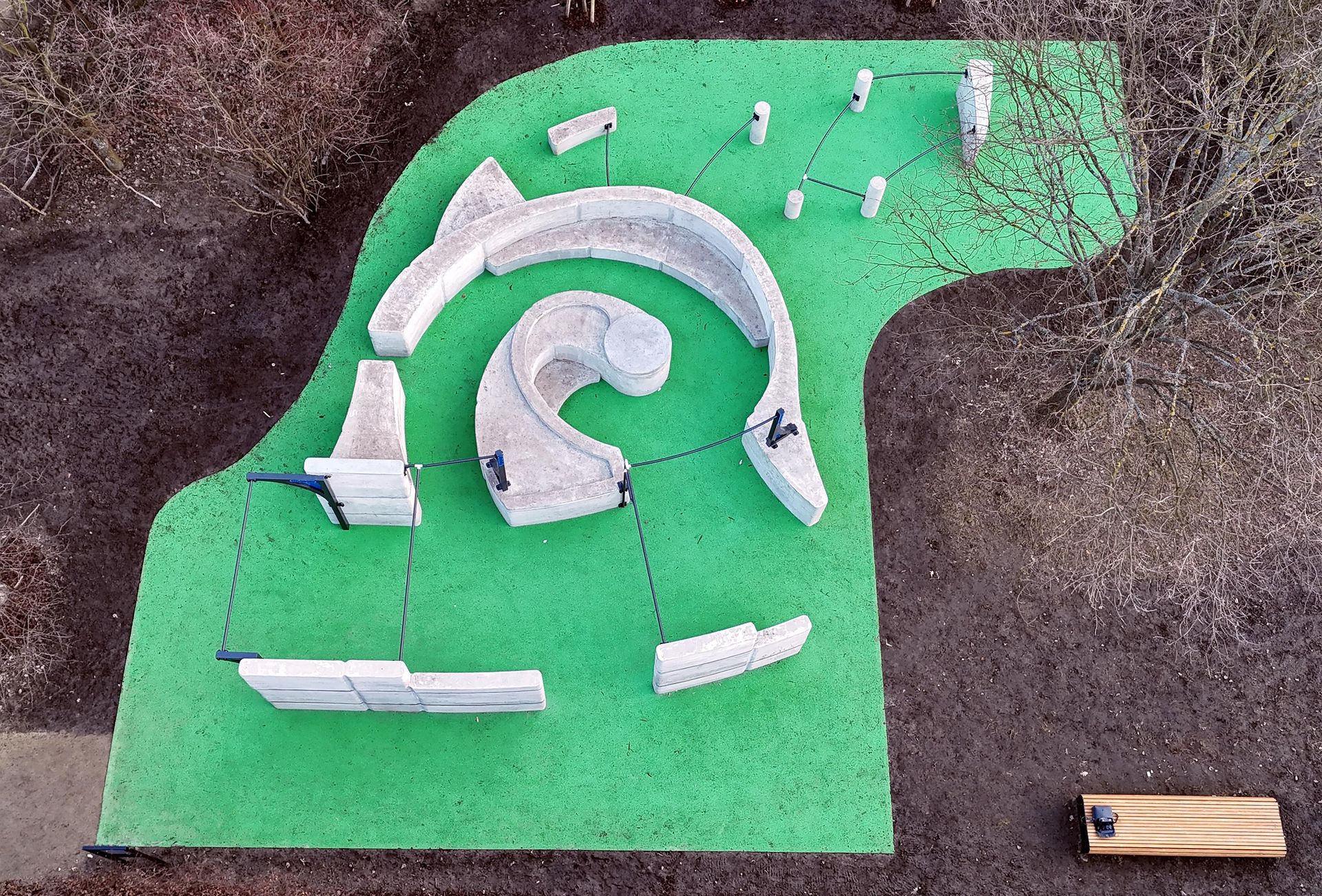 Flowpark do parkouru z drukowanego betonu 3D – Warszawa Ursynów