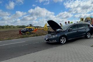 Wypadek w Adamowie. Ranną zabrał śmigłowiec LPR