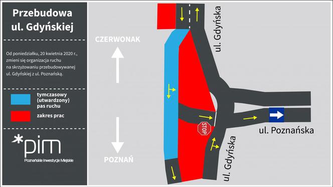 Poznań: Trwa przebudowa ulicy Gdyńskiej. Jakie zmiany czekają na kierowców?