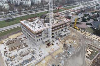 Budowa wieżowców Sky Trust przy Solidarności w Kielcach - luty, marzec 2024