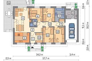 Projekt domu M190 Znamienity z katalogu Muratora - wizualizacje, plany, rysunek, aranżacje, zdjęcia gotowego domu