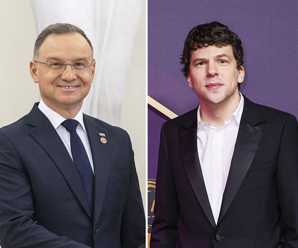 Andrzej Duda i Jesse Eisenberg