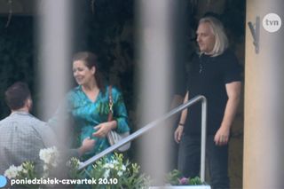 Na Wspólnej. Tamara (Agnieszka Bogdan), Kuba (Przemysław Cypryański), Pablo (Jakub Kwaśniewicz), były mąż Tamary