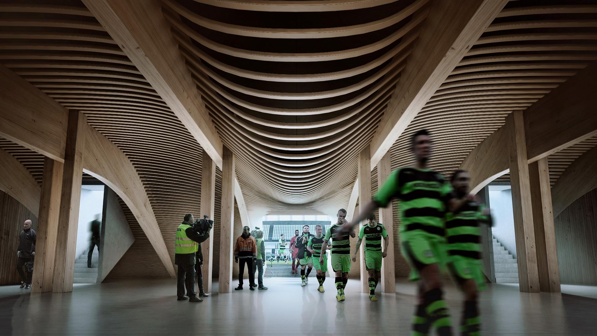 Drewniany stadion od Zaha Hadid Architects