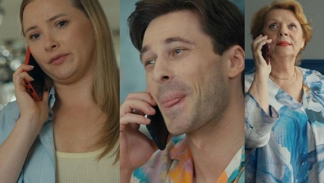 Barwy szczęścia, odcinek 3121. Sofia (Valeri Gouliaeva), Józefina (Elżbieta Jarosik), Andrzej (Leon Charewicz)