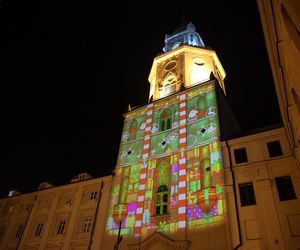 Iluminacja świąteczna na Wieży Trynitarskiej w Lublinie 2024