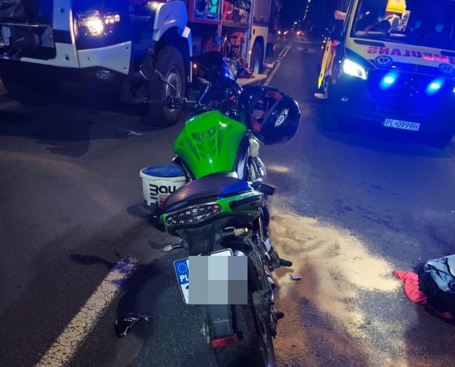 Wypadek motocyklisty