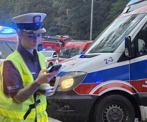 Wypadek w pobliżu Konotopu  - autobus z tirem 