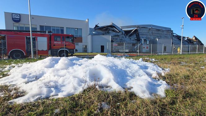 Pożar hali w Natolinie