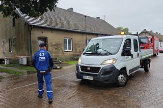 Uszkodzony budynek w Dalewie 