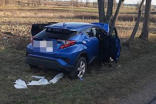 Noworoczny horror pod Garwolinem. 55-latek roztrzaskał hybrydę na drzewie