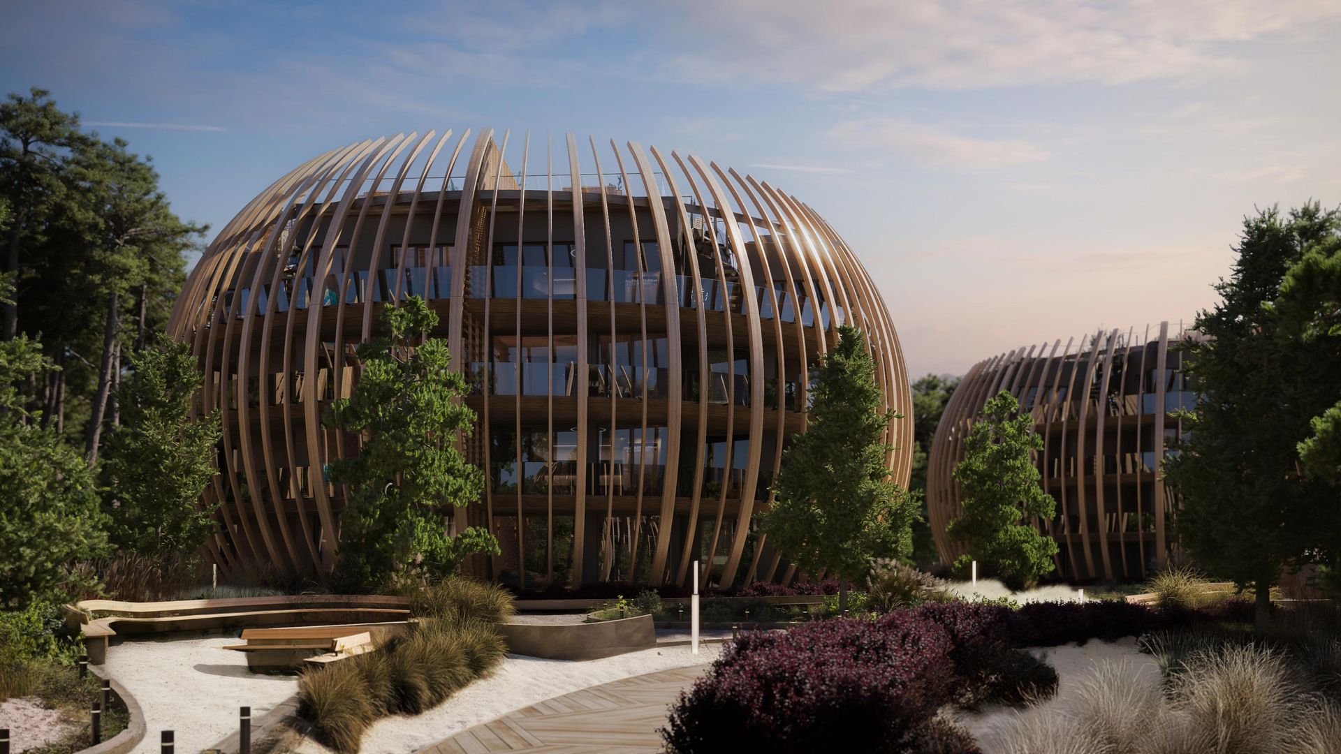 Kompleks dziewięciu apartamentowo-hotelowych pawilonów na Wyspie Sobieszewskiej