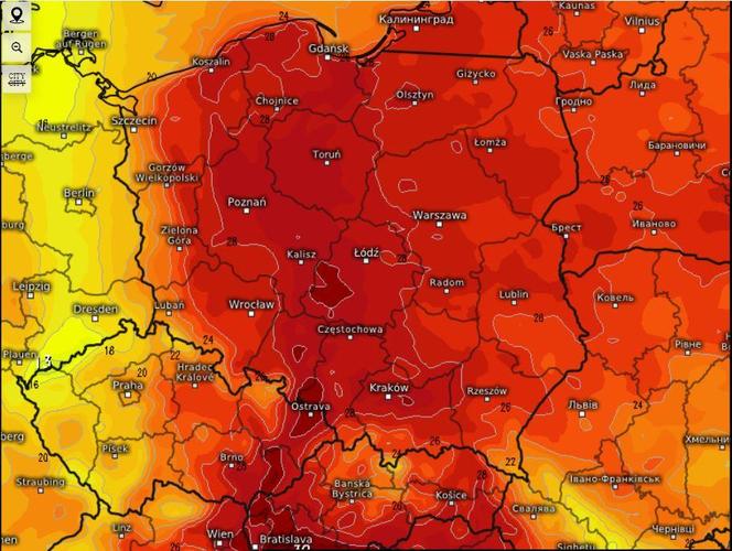Mapa gorąca w Polsce 4 września 2024