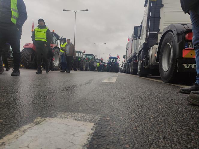 Protest rolników w Elblągu na S7