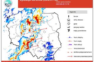 Groźne burze nad Polską, intensywne opady deszczu, możliwy grad oraz silny wiatr! IMGW ostrzega, wysłano Alert RCB