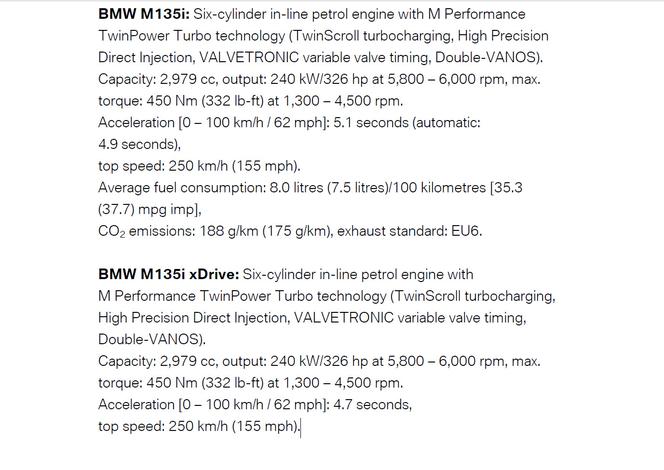 2015 BMW M135i po liftingu