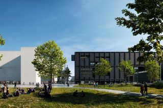 Rusza budowa TR Warszawa. Czarny gmach teatru stanie obok Muzeum Sztuki Nowoczesnej