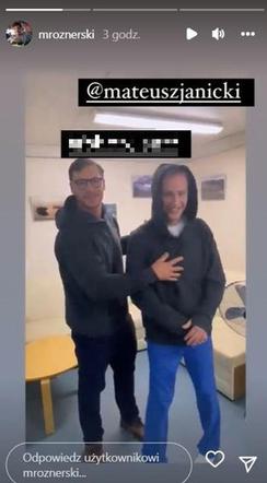 Na dobre i na złe na planie. Mikołaj Roznerski (Miłosz), Mateusz Janicki (Michał) 