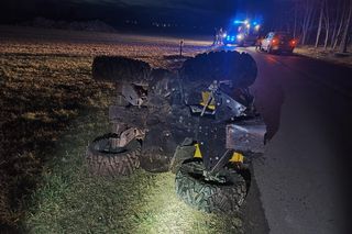 Quad zderzył się ze zwierzęciem w gminie Krzywiń