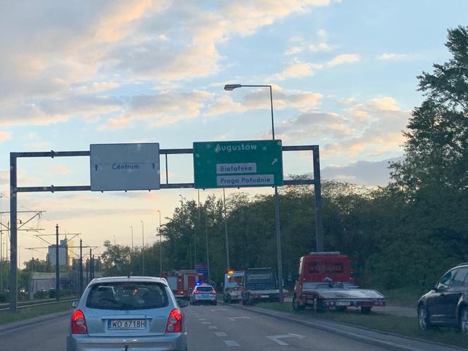 Wypadek przy rondzie Starzyńskiego w Warszawie