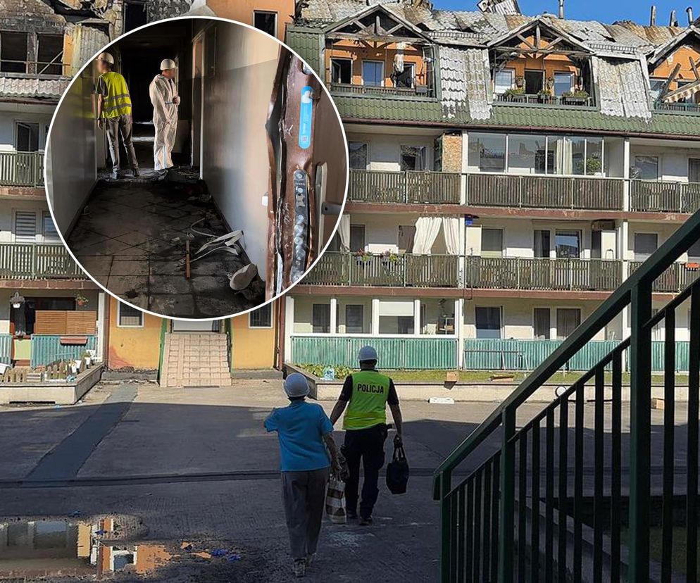 Tak wygląda w środku spalony blok w Ząbkach. Policja pokazała wszystko