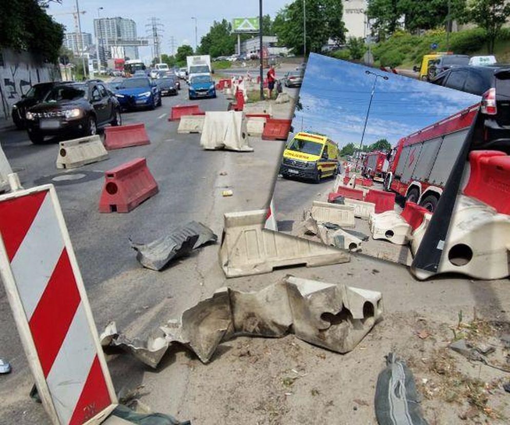 Barierki latały jak szalone! Kierująca w pewnym momencie zjechała z jezdni