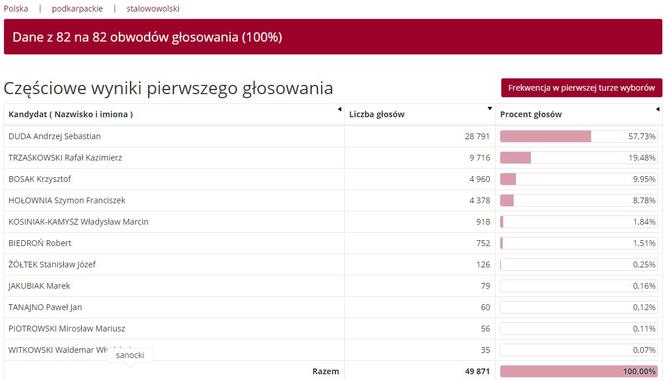 Wybory prezydenckie 2020: Jak głosowali mieszkańcy Podkarpacia