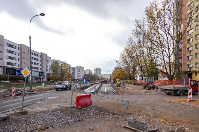 Budowa tramwaju na Stegny w Warszawie