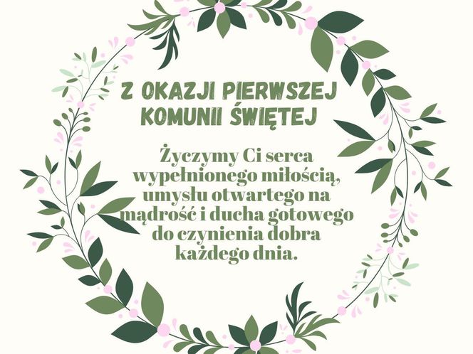 e-kartki z okazji Pierwszej Komunii Świętej